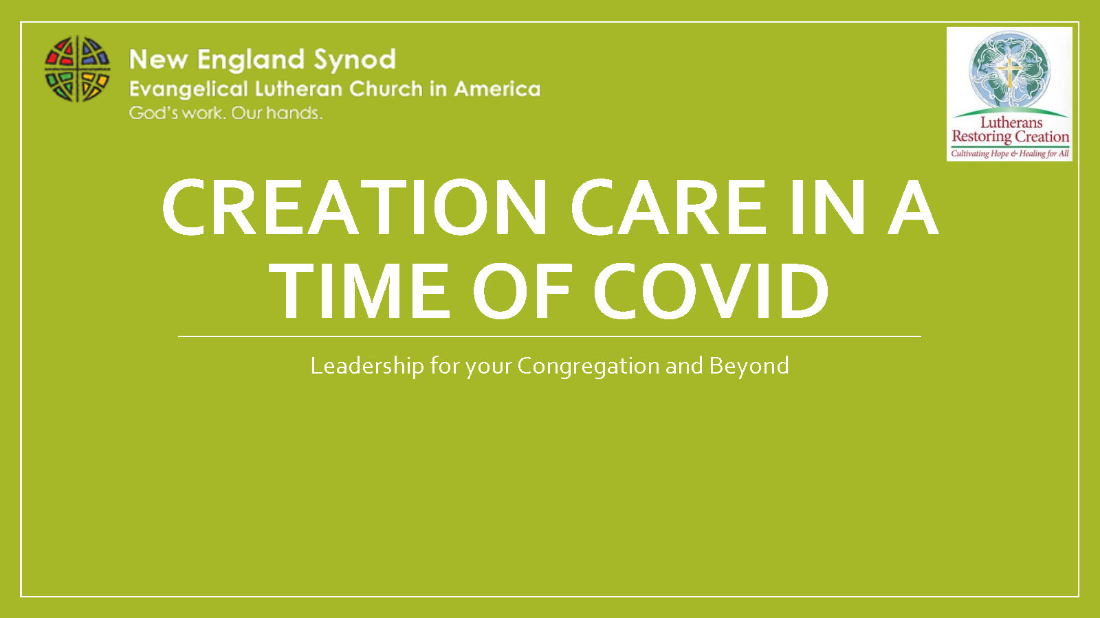 2020 05 18 Creation Care in a time of COVID cover